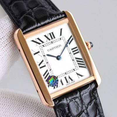 Cartier Tank 34.5*27.4/31*24.4MM Quartz Movement Italian Calfskin Strap Couple Square Watch